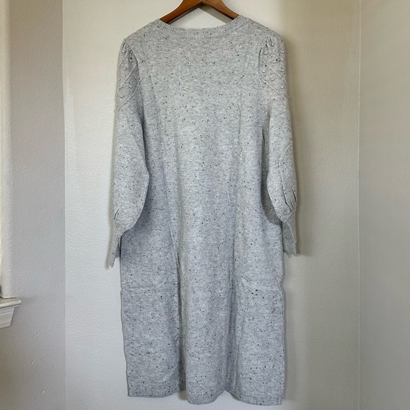 TALBOTS NWT 1X Supersoft Tweed Shift Sweater Dress • Speckled Grey Sky Heather - Picture 4 of 9